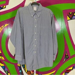 Brooks Brothers, Striped Long Sleeve Button Down Shirt. Size 17-34.
